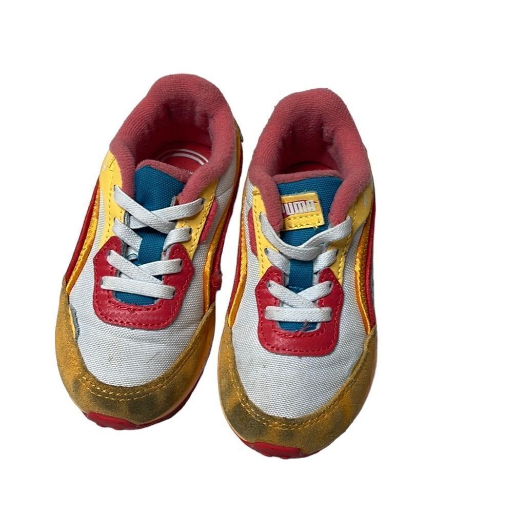 Puma‎ City Rider Beach Trip White/Zinnia/ Caribbean Sea Little Kids Sneakers. 8.